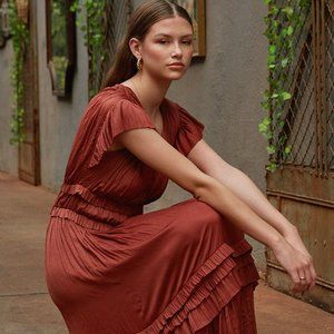 Current Air Sereia Pleated Midi Dress
